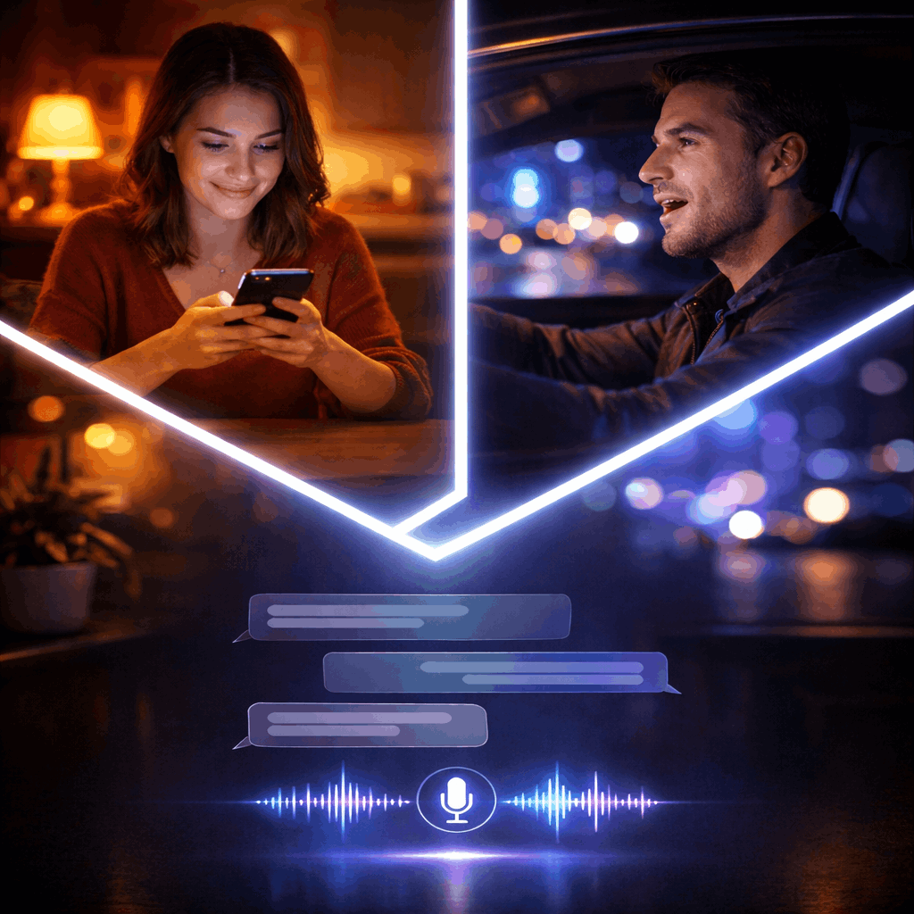 Chatbot with voice and SMS